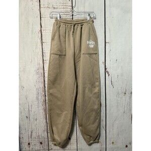 White Fox Offstage Sweatpants Vol. 3 Drawstring Relaxed Joggers Beige Size Small